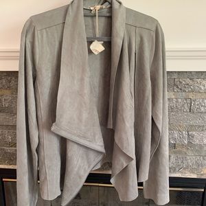 Mystree Lucy Drape Front Suede Jacket